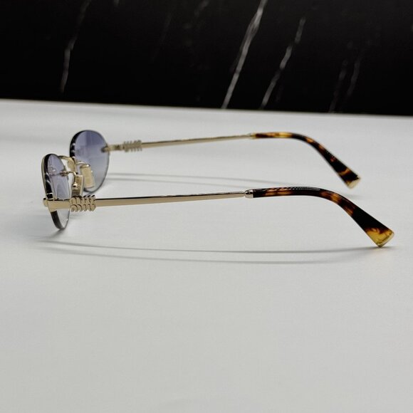 NEW MIU MIU MUA54S ZVN80O SUNGLASSES GOLD OVAL WOMEN SUNGLASSES MU A54S, SMU A54 main image 11